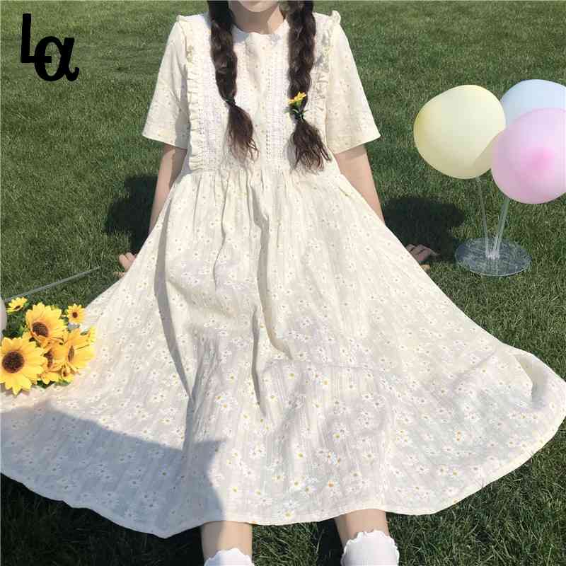 Japanese Mori Girl Summer Sweet Midi Dress O Neck Floral Printed Loose Short Sleeve Cute Kawaii Daisy Elegant 210519, As the photo
Japanese Mori Girl Summer Sweet Midi Dress O Neck Floral Printed Loose Short Sleeve Cute Kawaii Daisy Elegant 210519, As the photo