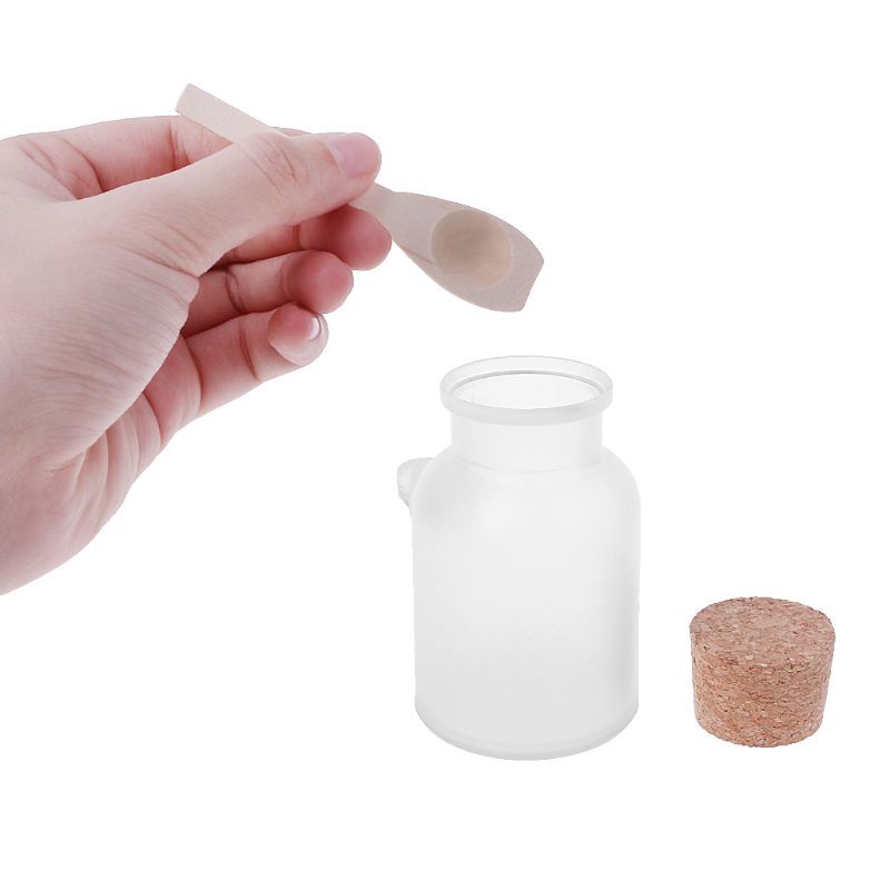100 Ml/200 Ml/300 Ml Scrub Bath salt Abs Fles Met Wooden lid Glue Cock Storage Stopper bottle Frosted Seal Pot Home Bathroom