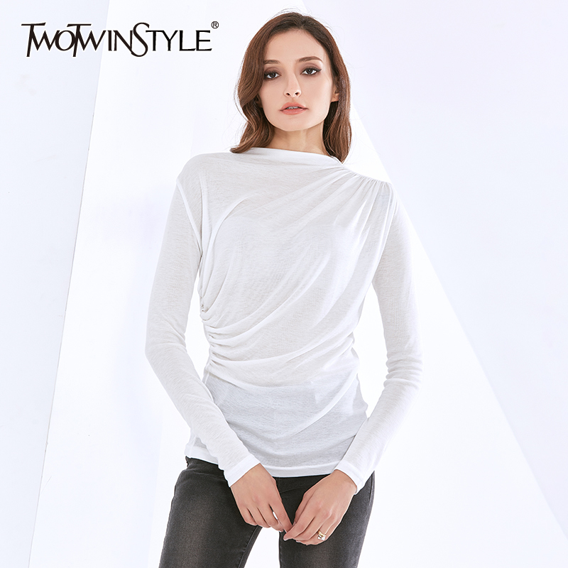 TWOWINSYLE Minimalist Casual Shirt For Women O Neck Long Sleeve Solid Shirts Female Fashion Clothing Autumn Style 210524, Black
TWOWINSYLE Minimalist Casual Shirt For Women O Neck Long Sleeve Solid Shirts Female Fashion Clothing Autumn Style 210524, Black