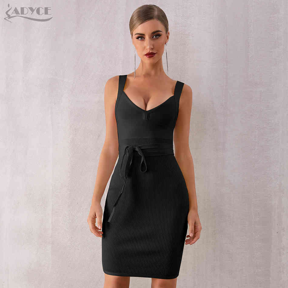 Summer Bandage Dress Women Sexy Sleeveless Spaghetti Strap Bodycon Club Celebrity Evening Party es 210423