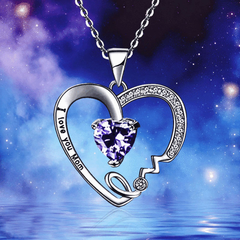 925 Silver Heart Crystal Pendants Necklaces Women I Love You Mom Engraved Necklace Jewelry Gift for Mother's Day
925 Silver Heart Crystal Pendants Necklaces Women I Love You Mom Engraved Necklace Jewelry Gift for Mother's Day