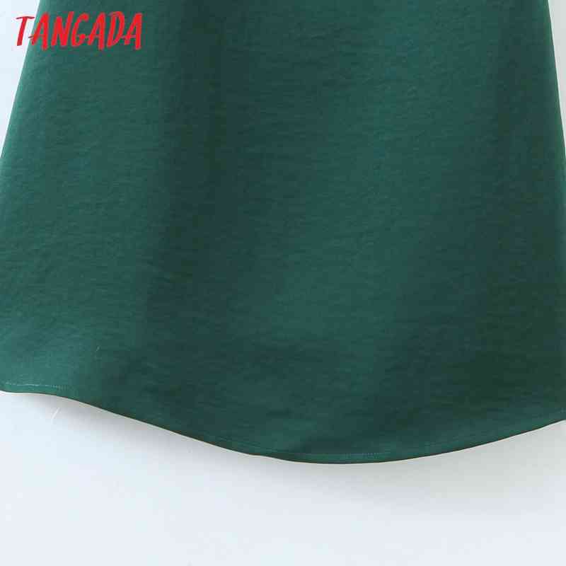 Women Summer Green Strap Adjust Sleeveless Ladies Short Dress 8M6 210416