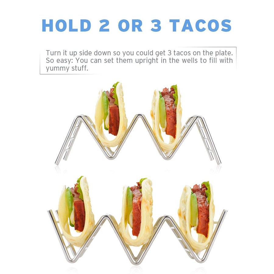 Taco Holder, Stainless Steel Taco Stand, Style Oven Safe for Baking