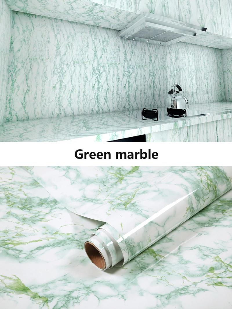Wallpapers Marble Self-adhesive Wallpaper Thicken Waterproof Cabinet Countertop Pattern Kitchen Oil-proof PVC