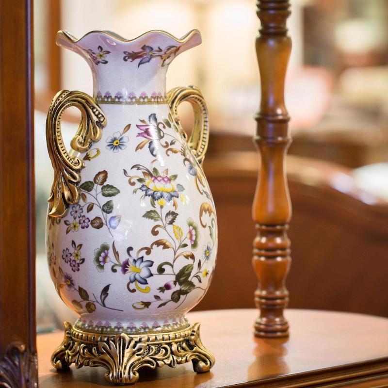 European Style Retro Porcelain Vase Ornaments Home Furnishing Decor Living Room Large Vases