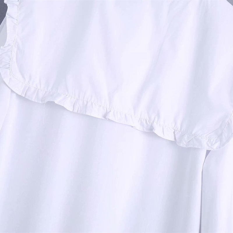 Casual Woman White Peter Pan Collar Shirt Dress Spring Fashion Ladies Loose Button es Girls Sweet Draped 210515