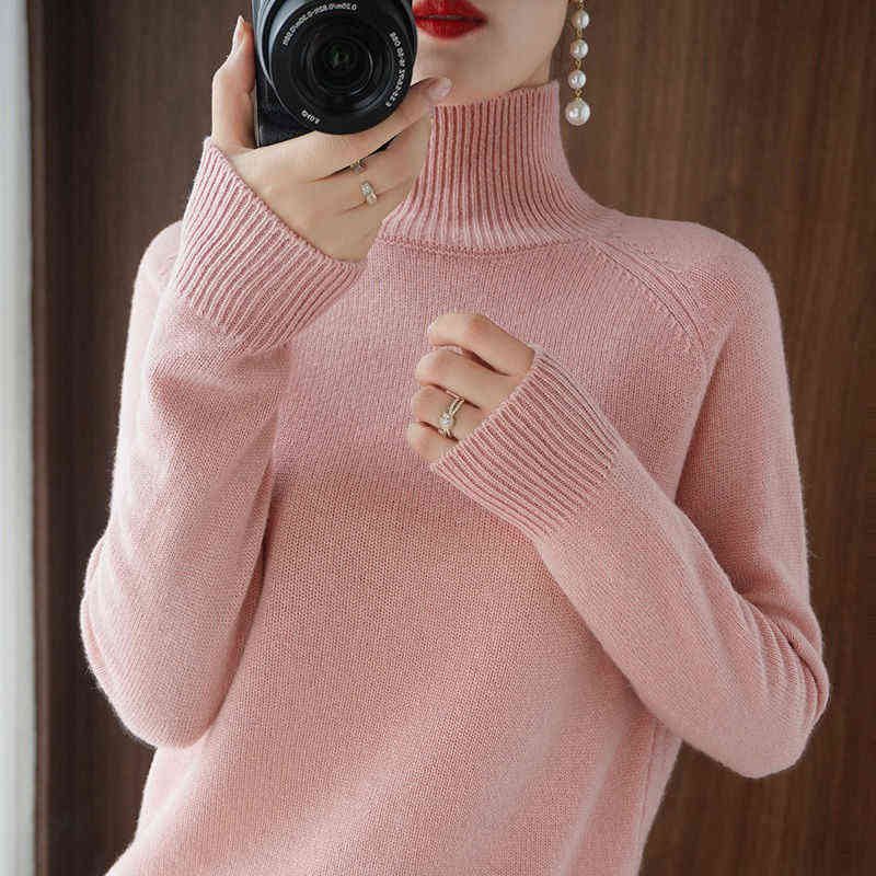 Turtleneck Cashmere Women Sweaters Solid Casual Long Sleeve Knitted Jumper Female Bottoming Pullover Sweaters Autumn Winter 211109