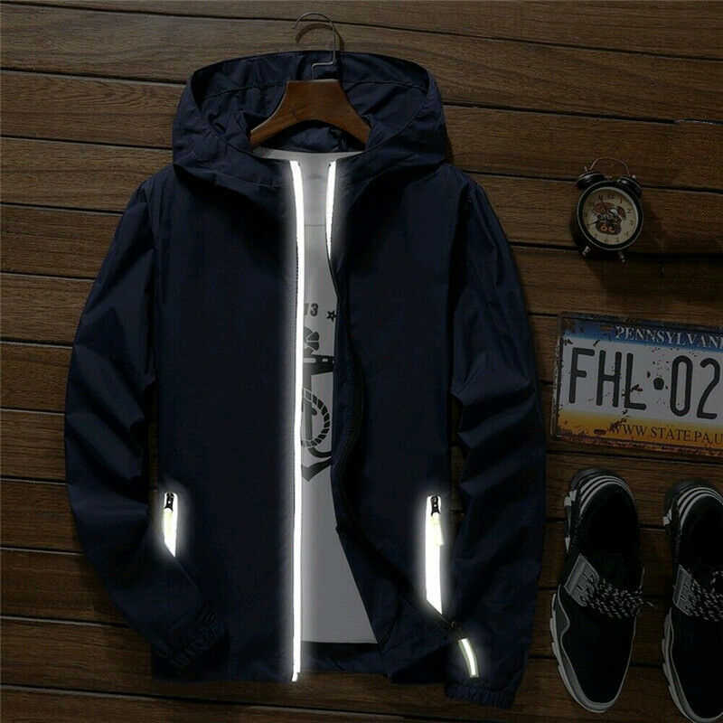 Men Waterproof Wind Breaker Coat Zipper Hoodie Jacket Quick Drying Sport Outwear A66 210819