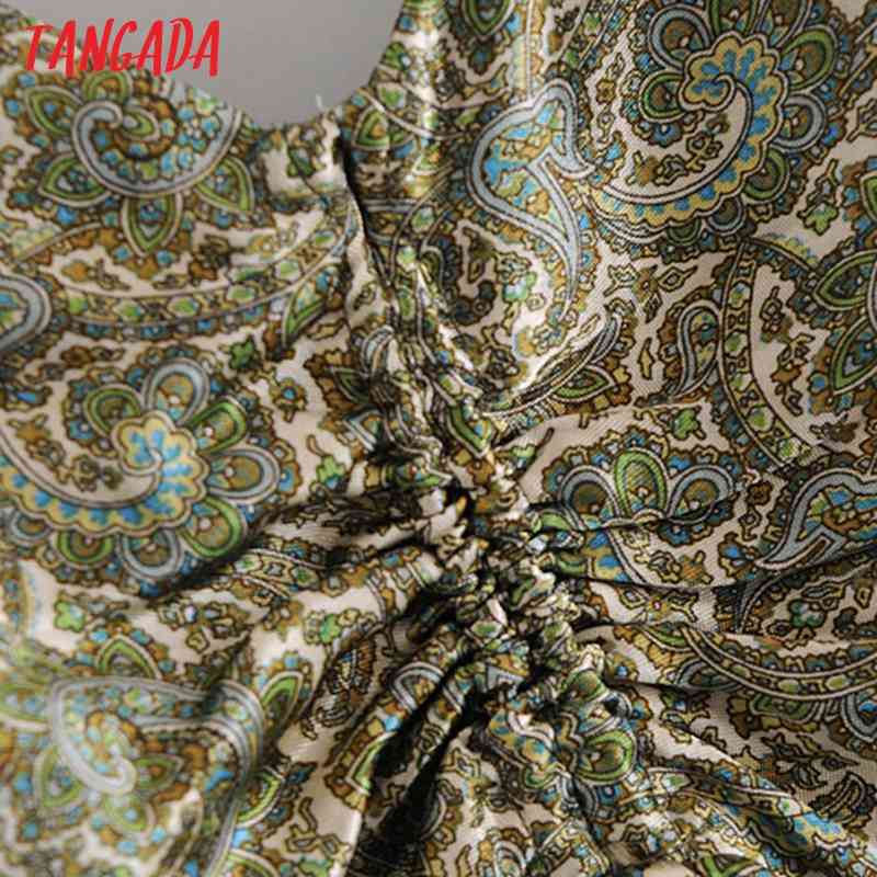 Summer Women Flowers Print V Neck Strap Adjust Ladies Mini Dress Vestidos 3H88 210416