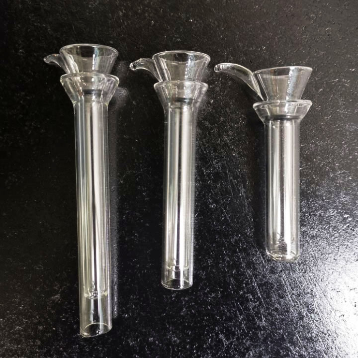 Glass male slides and female stem slide funnel style with black rubber simple downstem for glass bong glass pipes smoking accessories hotglassart shop
Glass male slides and female stem slide funnel style with black rubber simple downstem for glass bong glass pipes smoking accessories hotglassart shop