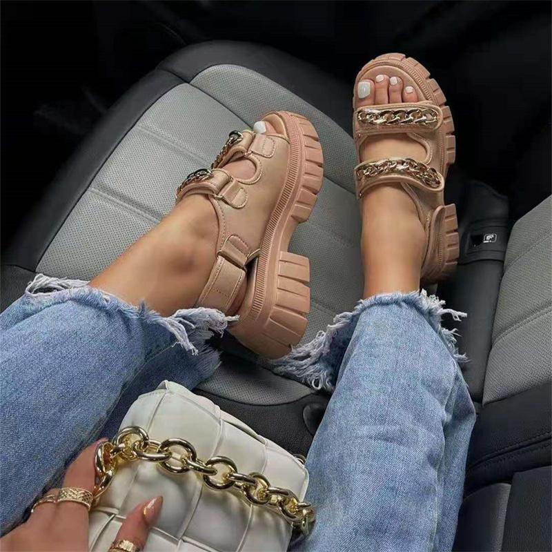 Sandals Summer Ladies Square Heel Chain Decorative Open Toe Solid Color Shoes Fashion Outdoor Beach Comfy Casual Footwear, Black
Sandals Summer Ladies Square Heel Chain Decorative Open Toe Solid Color Shoes Fashion Outdoor Beach Comfy Casual Footwear, Black
