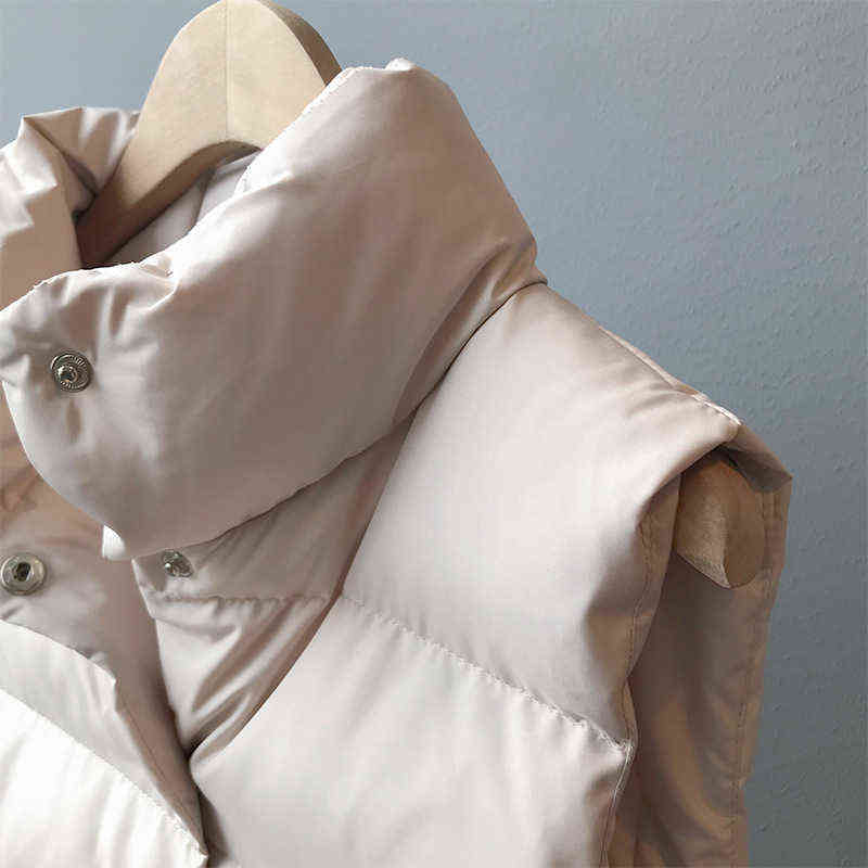 Women Winter Vest Coat Stand Collar Women Long Vest Warm Women Tops Vest Chaleco Mujer Gilet Casaco Feminino 211105