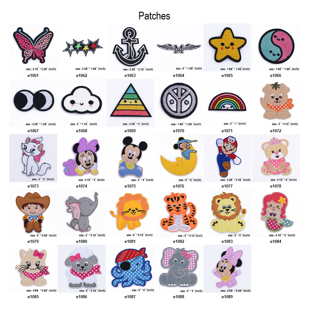 Stock or customize personalized cloud embroidery patches for clothing