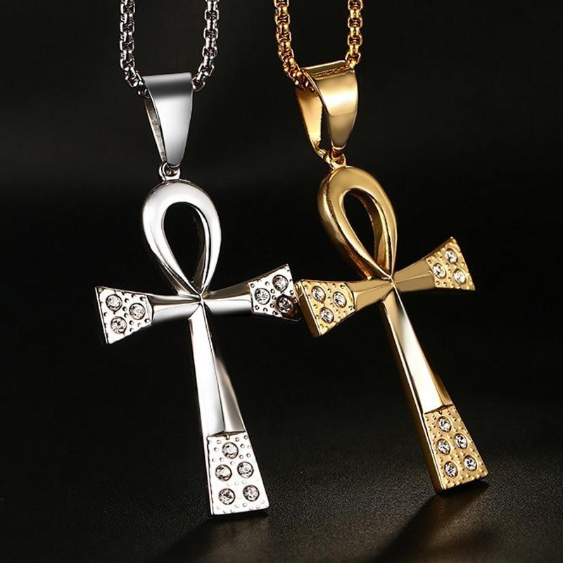 Pendant Necklaces Cross Ankh Necklace Stainless Steel Women Men Amulet The Key To Life Accessories Crux Ansata NE254G
Pendant Necklaces Cross Ankh Necklace Stainless Steel Women Men Amulet The Key To Life Accessories Crux Ansata NE254G