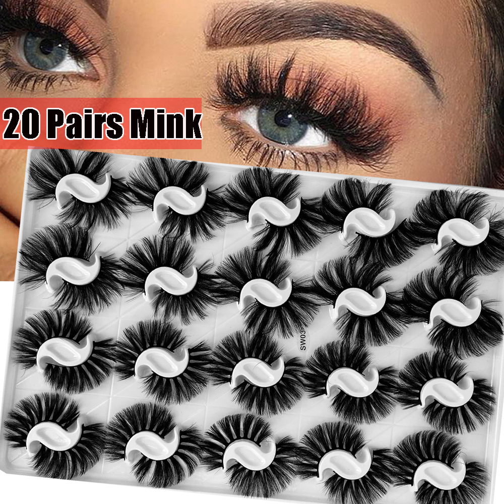 20 Pairs/set 25mm Mixed Styles 3D Mink False Eyelashes Handmade Natural Long WIspies Fluffy Lashes Reusable Eyelash
20 Pairs/set 25mm Mixed Styles 3D Mink False Eyelashes Handmade Natural Long WIspies Fluffy Lashes Reusable Eyelash
