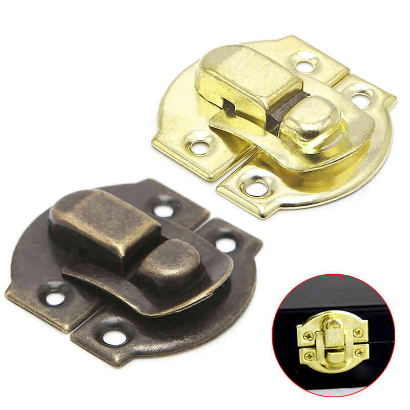 10Pcs Box Clinic Closing Ancient Iron Jewelry Box Hangslot Hasp Locked Wooden Wine Gift Box Handbag Gesp Hardware Accessories