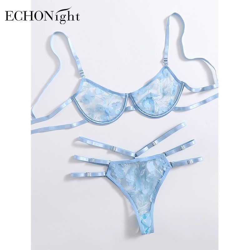 Echonight Applique Sensual Lingerie Woman Underwear Women Underwire Lingerie Sexy Set Woman 2 Pieces Transparent Brief Sets Q0705, Sky blue 3
Echonight Applique Sensual Lingerie Woman Underwear Women Underwire Lingerie Sexy Set Woman 2 Pieces Transparent Brief Sets Q0705, Sky blue 3