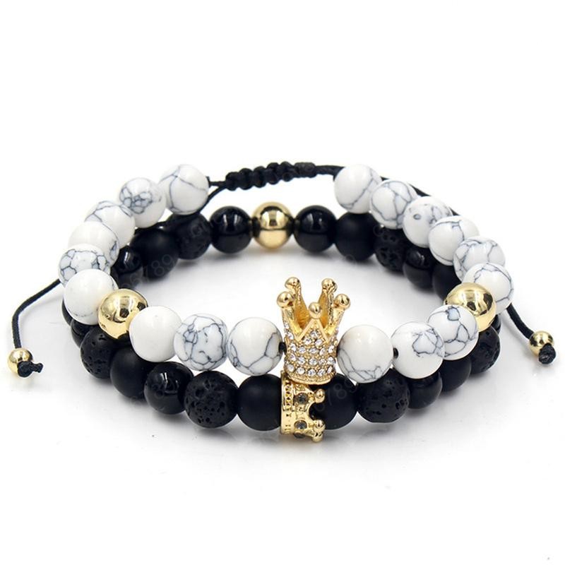 Natural Stone Crown Bracelet Handmade Adjustbale Weave Bracelets for Women Men Bangle Couples Fashion Jewelry
Natural Stone Crown Bracelet Handmade Adjustbale Weave Bracelets for Women Men Bangle Couples Fashion Jewelry