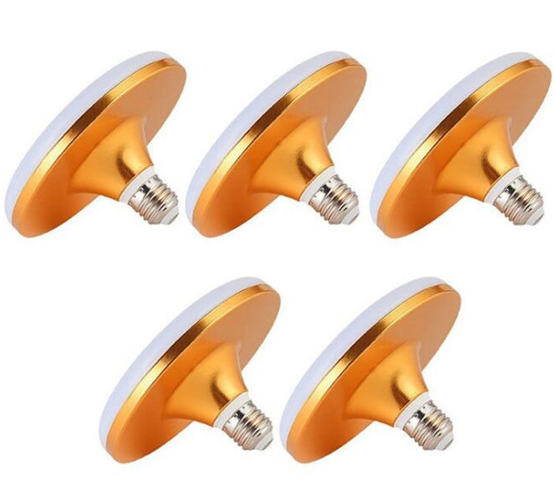 4PCS E27 UFO Led Bulb 220V Leds Light Bulbs High Power lamps 20W 30W 50W 60W Lights Bombilla Round Lamp for Home Lighting Cold White gold shell
