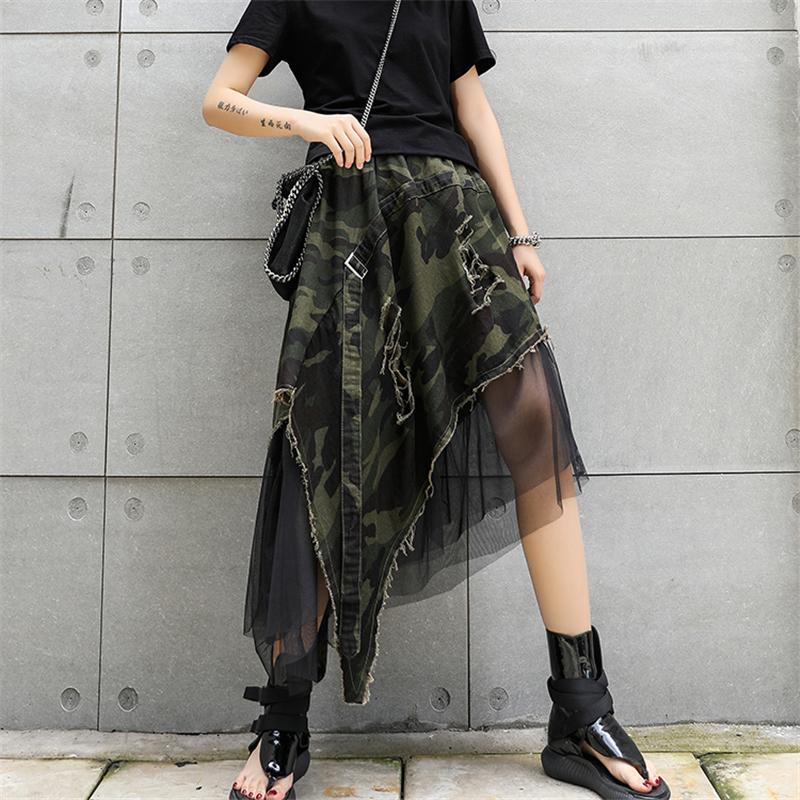 Harajuku Highstreet Camouflage Women Elastic High Waist A-Line Mesh Skirt Summer Punk Style Female Empire Mid-Calf Loose Skirts, Camouflage skirts 
Harajuku Highstreet Camouflage Women Elastic High Waist A-Line Mesh Skirt Summer Punk Style Female Empire Mid-Calf Loose Skirts, Camouflage skirts