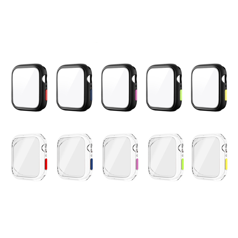 For Watch iWatch Series 6 5 4 3 2 1 SE Slim Soft TPU Case Tempered Glass Full Screen Protector Protect Cover Skin4383758