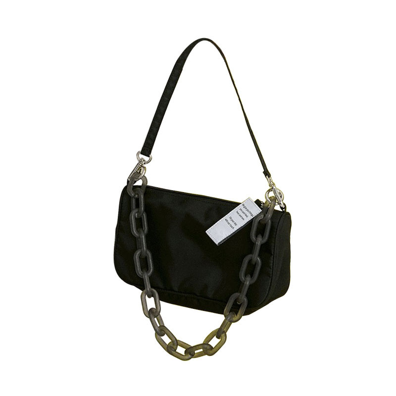 Korean nylon French stick underarm bag womens nieeh acrylic chain straddle one shoulder handbag, Black
Korean nylon French stick underarm bag womens nieeh acrylic chain straddle one shoulder handbag, Black