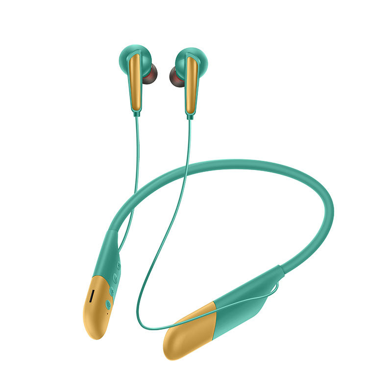 Foldable AKZ-R10 Cool Earphones Wireless Headphones Light Mini In-Ear Neckband Sports Fitness Bass Sound Earbuds for Smartphones