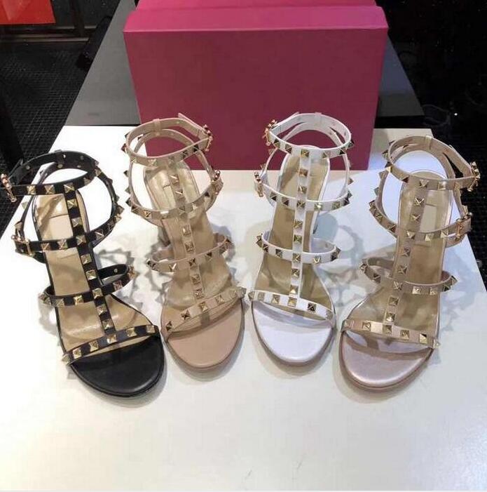 2021 women leather stud sandals T-strap shoes summer High Heels rivets shoe Ladies Sexy party 6.5cm 9.5cm 14color with box, Color 8
2021 women leather stud sandals T-strap shoes summer High Heels rivets shoe Ladies Sexy party 6.5cm 9.5cm 14color with box, Color 8