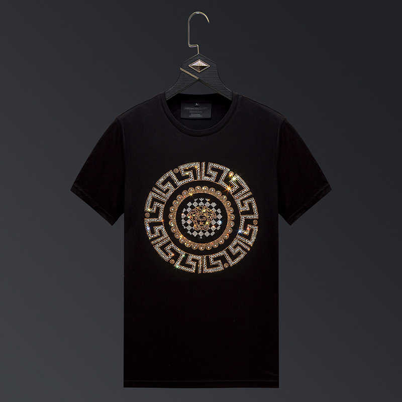European hot diamond t-shirt men' short sleeve fashion brand men' ice silk T-shirt spirit boy half sleeve fashion mercerized cotton, White
European hot diamond t-shirt men' short sleeve fashion brand men' ice silk T-shirt spirit boy half sleeve fashion mercerized cotton, White