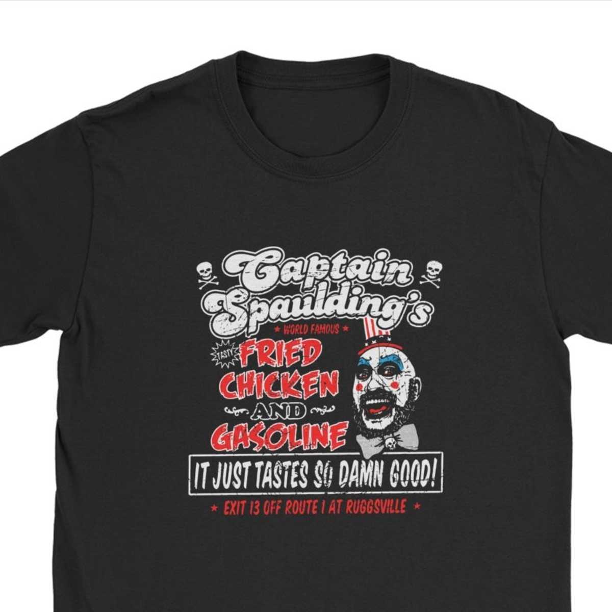 Men's Captain Spaulding Fried Chicken Tshirt Devils Rejects Tee Shirt House Of 1000 Corpses Horror Halloween Gift Tops 210629