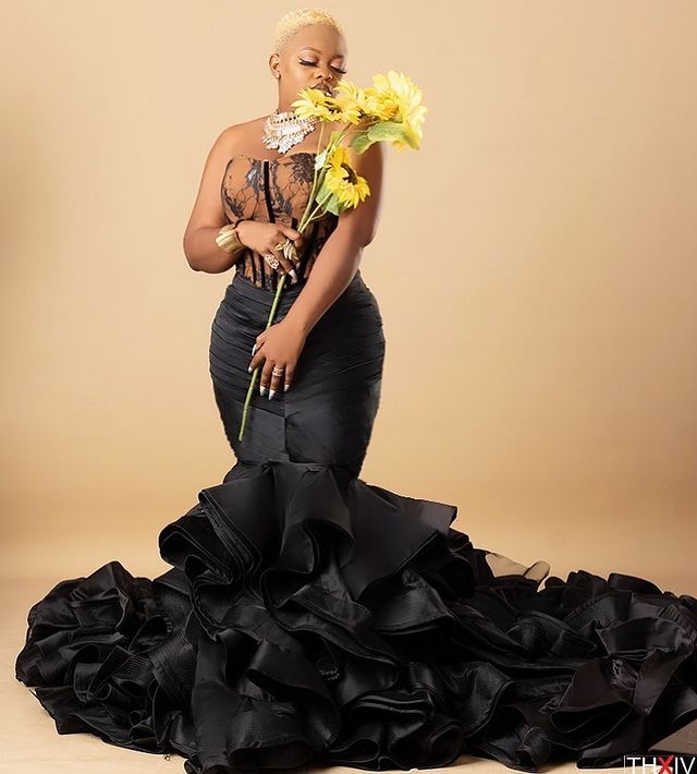 2021 Plus Size Arabic Aso Ebi Black Mermaid Luxurious Prom Dresses Lace Tiers Satin Detachable Train Evening Formal Party Second Reception Gowns ZJ255