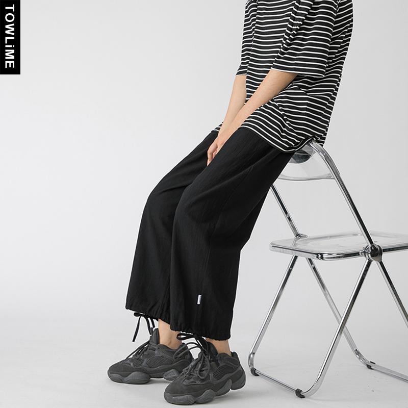 Harajuku Summer Men's Ankle-Length Harem Pants Korean Streetwear Mens Thin Track Trousers Male Chic Solid Color Sweatpants