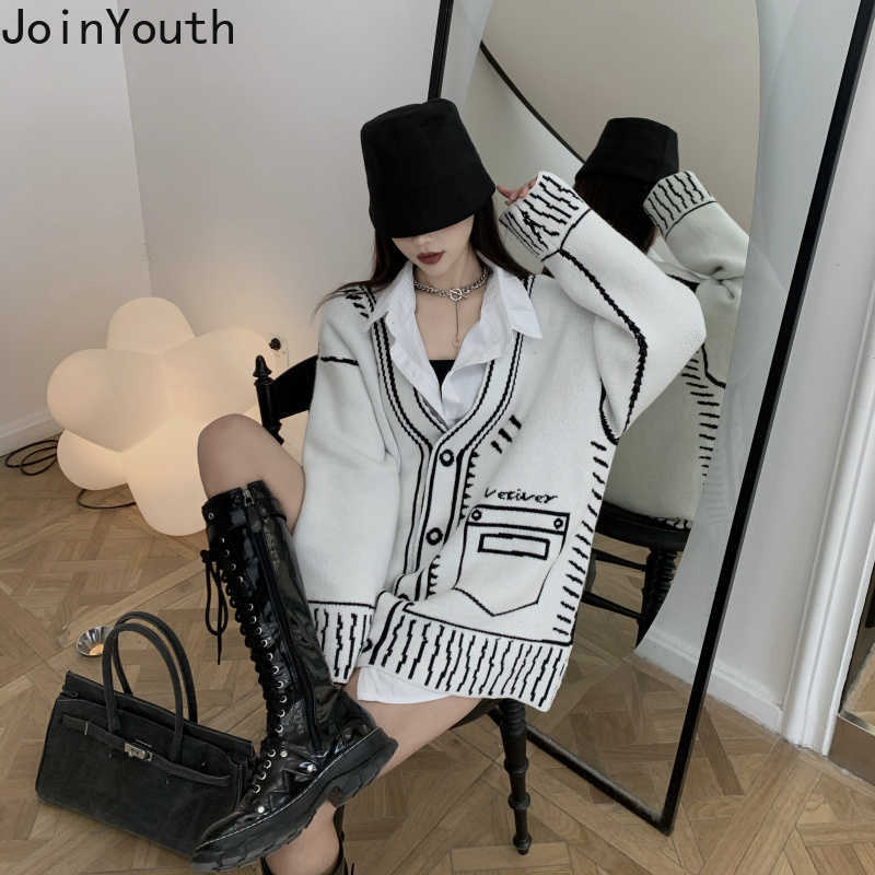 Joinyouth Fashion Sweater Oversize Harajuku Cardigan Fall Women Clothes Loose Korean Plus Size Coats Sueter Jacket Female 210914