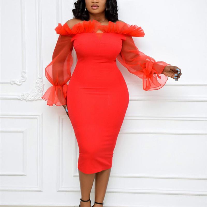 Plus Size Dresses Ruffles Off Shoulder Sheer Mesh Long Sleeve Sexy Bodycon Dress 4xl Stretchy Party Night Club Midi Vestido Feminino Mujer, Black
Plus Size Dresses Ruffles Off Shoulder Sheer Mesh Long Sleeve Sexy Bodycon Dress 4xl Stretchy Party Night Club Midi Vestido Feminino Mujer, Black