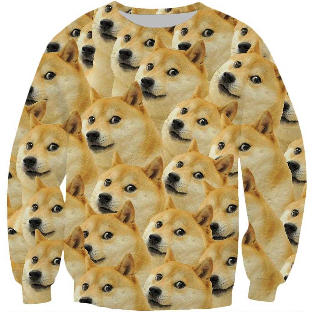 Fashion Men 3d hoodies Animal Funny Doge Head pullover shiba inu Printed Sweatshirt/zip hoodie Unisex streetwear 210813