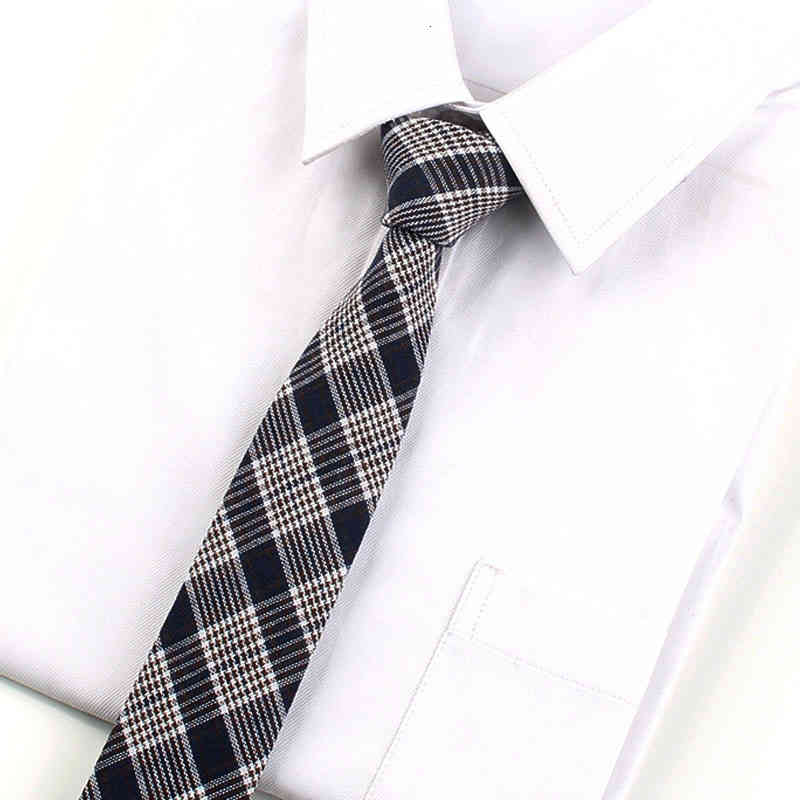 Necktie Scarf Corbata Versatile Narrow Tie 6cm Men's and Women's Plaid Stripe College Style Casual Cotton Formal British Student