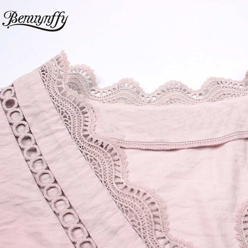 Surplice Neck Lace Patchwork Solid Midi Dresses Summer Butterfly Sleeve Women Elegant High Waist Belted A-Line Dress 210510