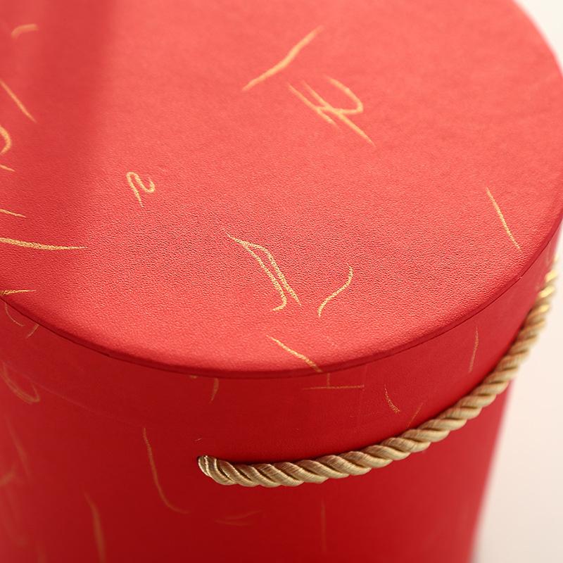 Round Flower Paper Boxes Lid Hug Florist Hold The Bucket Gift Packaging Box Candy Bar Party Wedding Storage Wrap