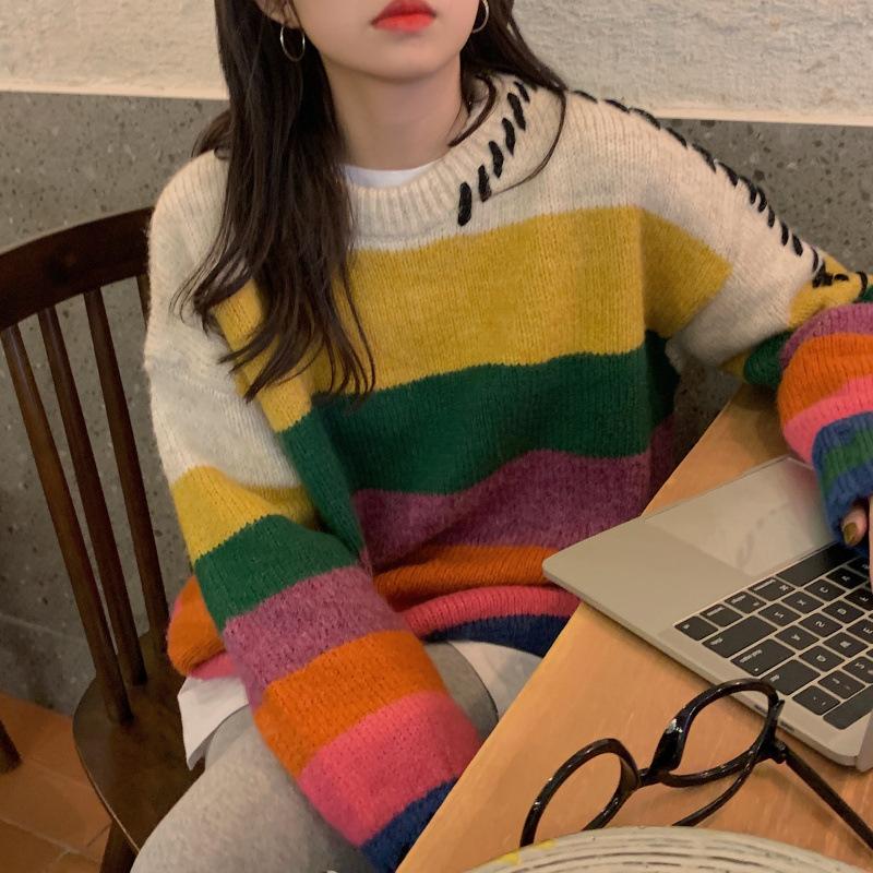 Women's Sweaters SuperAen Design Striped O Neck Full Casual Sweater 21 Autumn Winter Loose Slim Top, White;black
Women's Sweaters SuperAen Design Striped O Neck Full Casual Sweater 21 Autumn Winter Loose Slim Top, White;black
