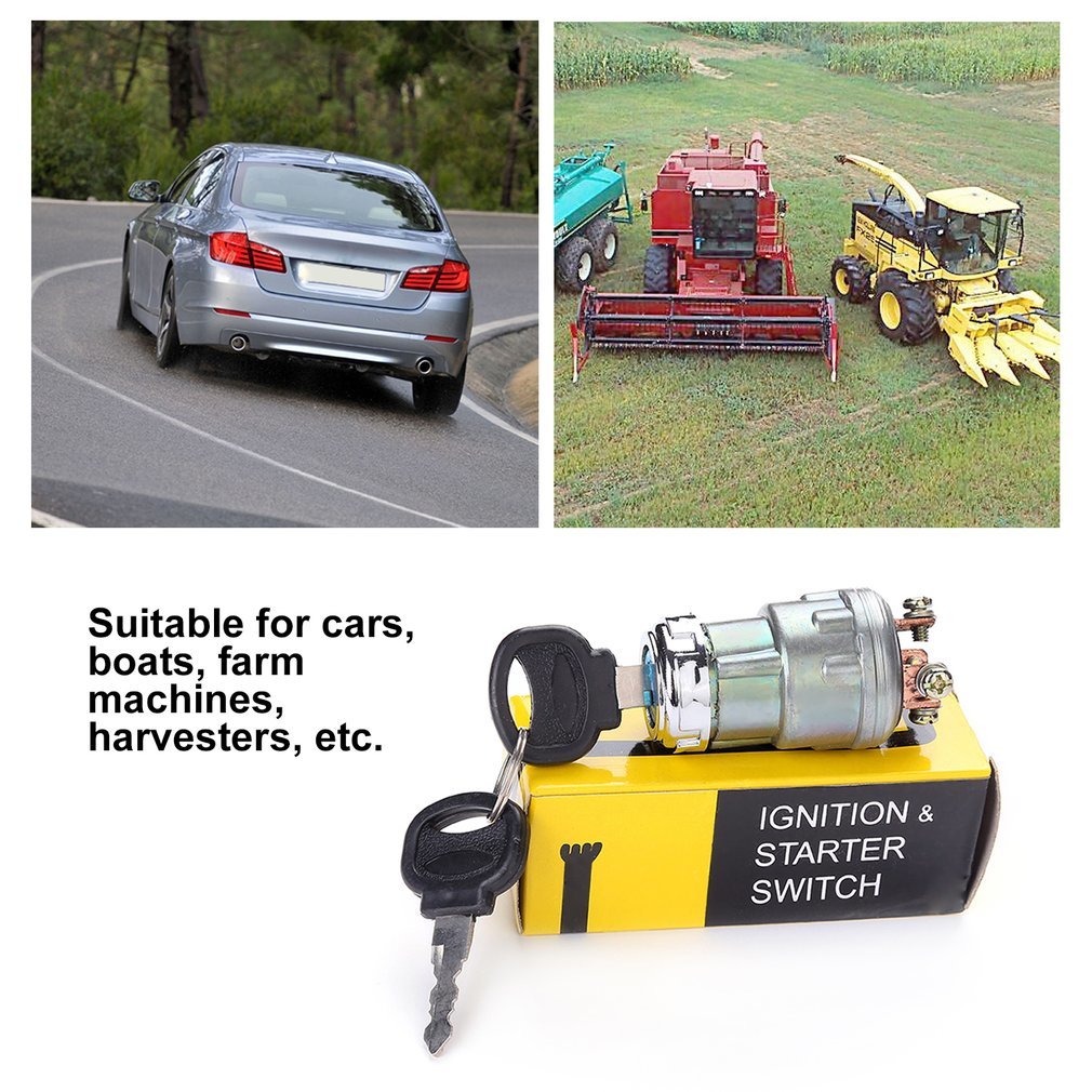 Universal Car Boat 12V 4 Position Ignition Starter Switch With 2 Keys For Petrol Engine Farm Machines Harvesting Machines Delivers