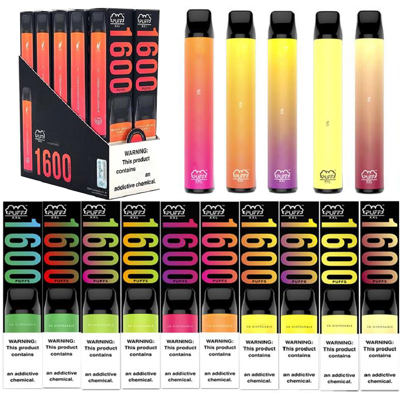 Puff XXL Disposable E cigarettes 1600 Puffs Vape Pen 650mAh Battery 5ml Pre-Filled Pods Cartridge Device Vaporizer Portable bar plus max flow delta 8
Puff XXL Disposable E cigarettes 1600 Puffs Vape Pen 650mAh Battery 5ml Pre-Filled Pods Cartridge Device Vaporizer Portable bar plus max flow delta 8