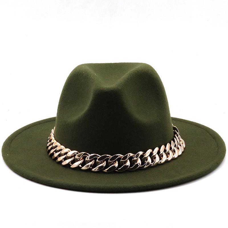 Wide Brim Hats Female Panama Golden Chain Unisex Woolen Jazz Hat Male Solid Caps All-Match Ladies Fedoras Fashion 2021 Autumn, Black
Wide Brim Hats Female Panama Golden Chain Unisex Woolen Jazz Hat Male Solid Caps All-Match Ladies Fedoras Fashion 2021 Autumn, Black