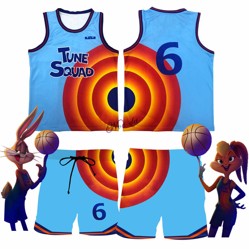 Space Jam 2 Jersey Kids Men James #6 Cosplay Tune Squad Basket Shirt Vest Shorts Summer New 2021 Basketball Uniform Sports Suit от DHgate WW