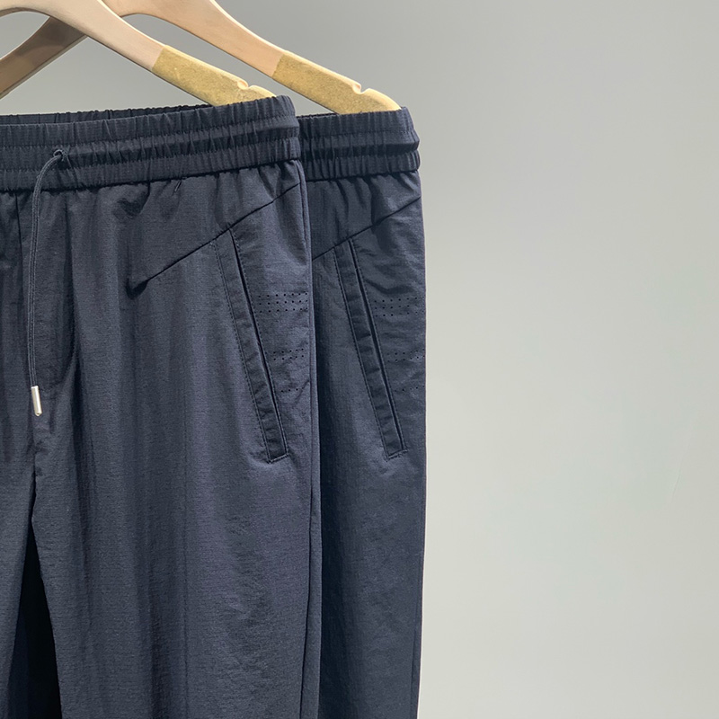 Mens Casual Pants Fashionable Breathable Men Sports Quick Srying Pants Elastic Loose Tie Trousers 2022 Summer Wear