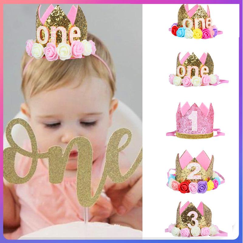Party Hats Baby Princess Tiara Crown, Girls/Kids First Birthday Hat Sparkle Gold Flower Style With Artificial Rose
Party Hats Baby Princess Tiara Crown, Girls/Kids First Birthday Hat Sparkle Gold Flower Style With Artificial Rose
