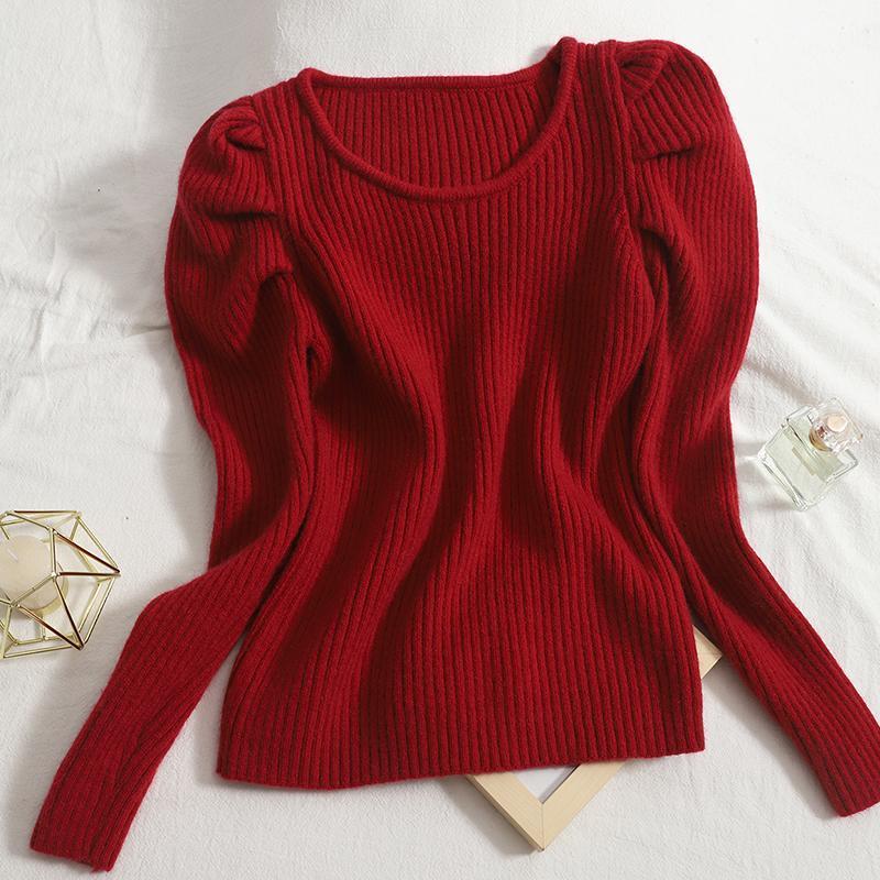 Women's Sweaters Elastic Puff Sleeve Knitted Sweater Pullovers 2021 Autumn Winter Solid Color Pullover Slim Top Women Jumpers Vintage, Black
Women's Sweaters Elastic Puff Sleeve Knitted Sweater Pullovers 2021 Autumn Winter Solid Color Pullover Slim Top Women Jumpers Vintage, Black