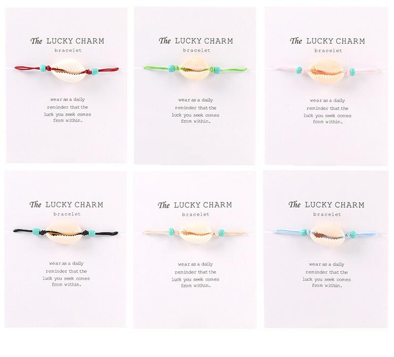 Natural shell Lucky Charm bracelets White Card For Women Men Beach Seashell Colorful String Rope beads chains Bangle DIY Jewelry in Bulk
Natural shell Lucky Charm bracelets White Card For Women Men Beach Seashell Colorful String Rope beads chains Bangle DIY Jewelry in Bulk