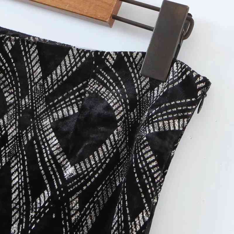Spring Women Geometric Printing Velvet Flare Pants Casual Lady Loose Trousers P1980 210430