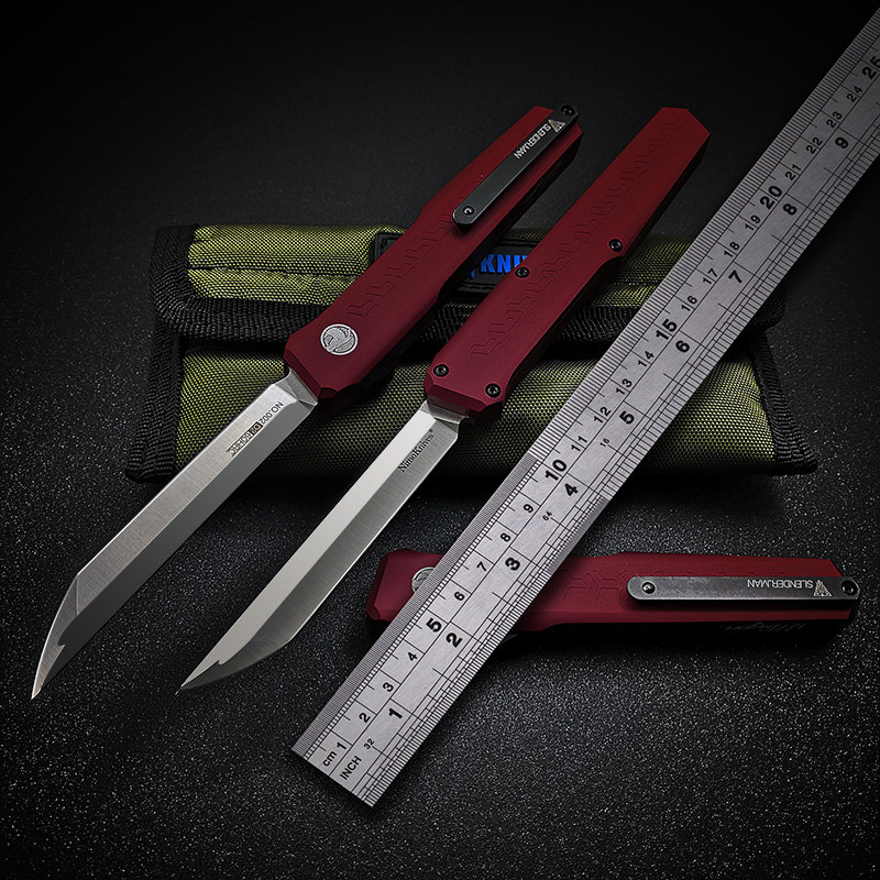 Slenderman SLM Combat Knife Double Action 2nd Edition Red Tactical Automatic Knives D2 STeel blade Aviation AluminumT6-6061 Handle Benchmade
Slenderman SLM Combat Knife Double Action 2nd Edition Red Tactical Automatic Knives D2 STeel blade Aviation AluminumT6-6061 Handle Benchmade