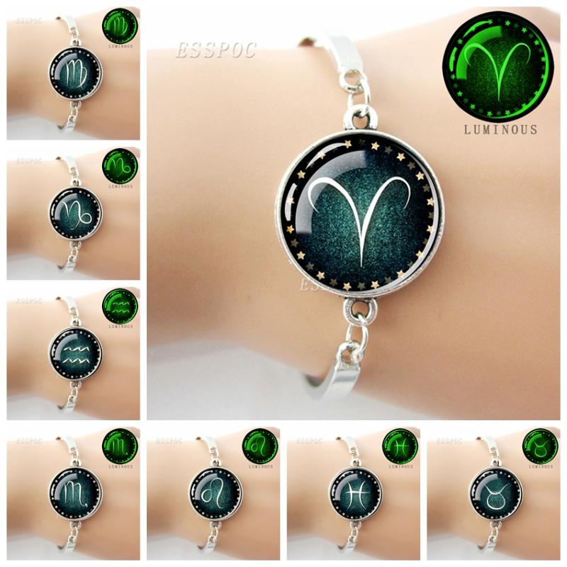 Charm Bracelets Esspoc 12 Constellation Metal Luminous Zodiac Signs Glass Cabochon Silver Color For Women Birthday Gift
Charm Bracelets Esspoc 12 Constellation Metal Luminous Zodiac Signs Glass Cabochon Silver Color For Women Birthday Gift
